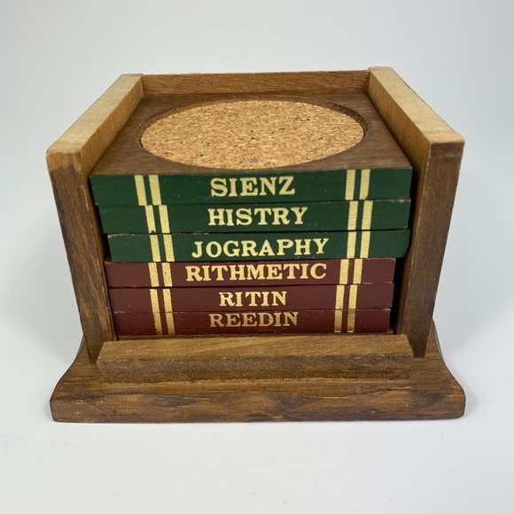 Gail Craft Wood Books 6 Coasters Vintage - Picture 1 of 10